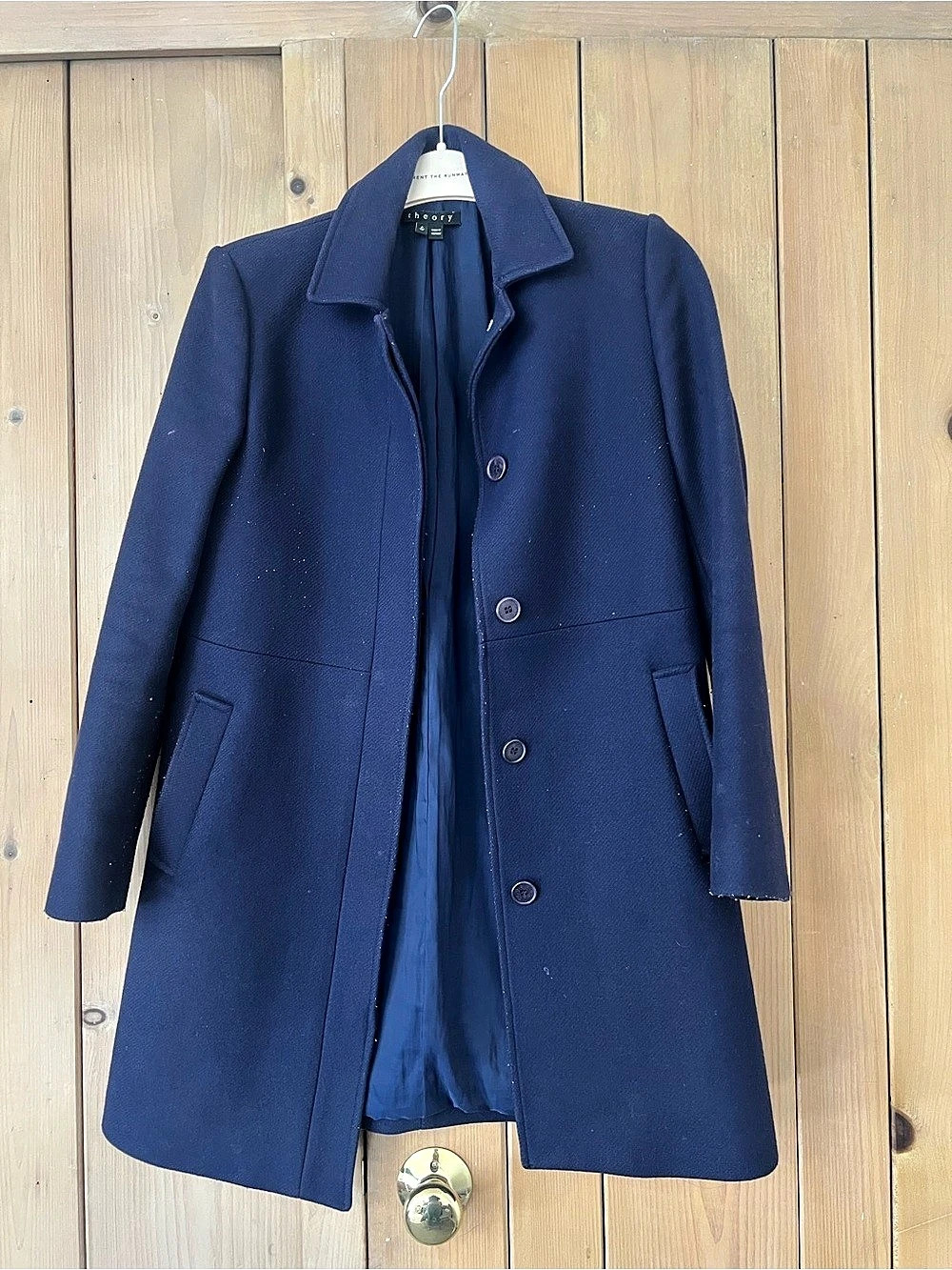 Theory Women's Navy Blue Pea Coat